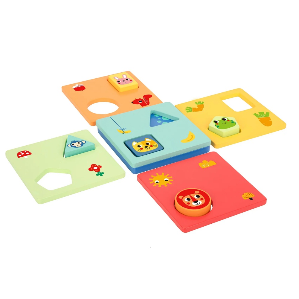 TookyToy - Wooden Shapes & Colours Puzzle - Image 4
