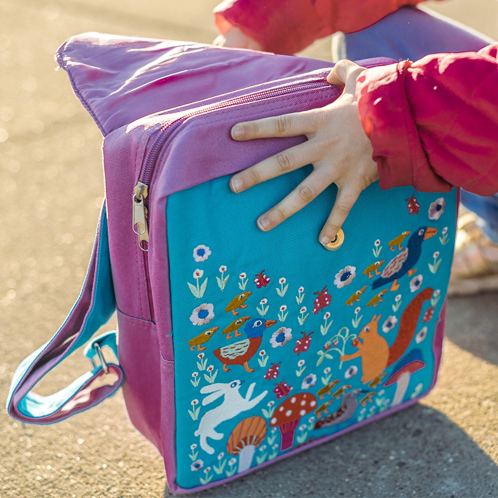 eeBoo - Embroidered Backpack for Kids: Hoppy Bunny - Image 2