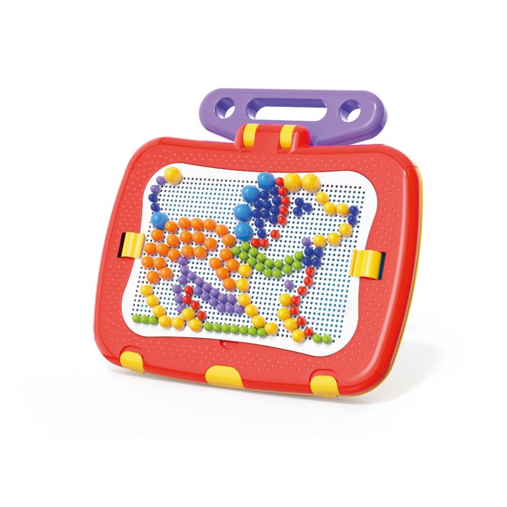 Quercetti - 2-in-1 Peg Board & Magnetic Board Set - Mosaic Art & Letter Play - Image 4
