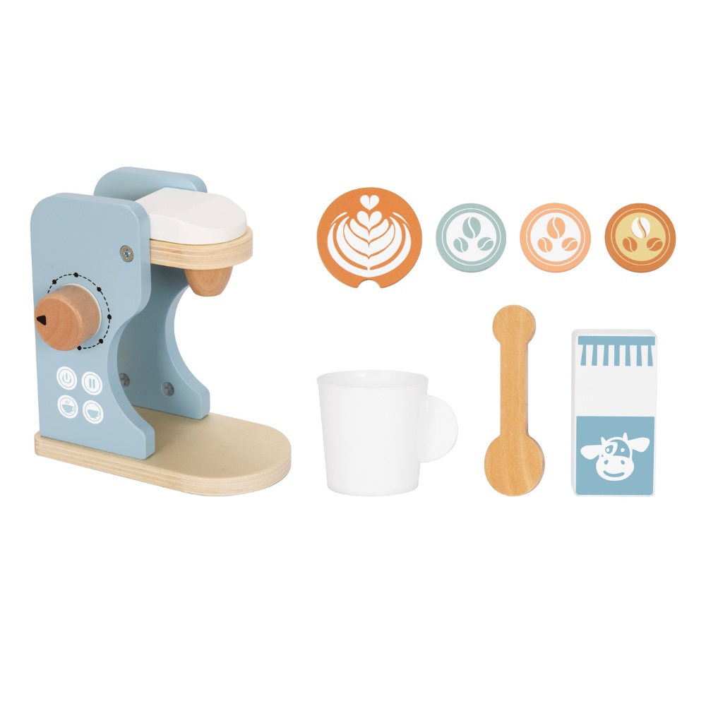 hi Pando - Pretend & Play - Wooden Coffee Maker Set - 8pcs - Image 4