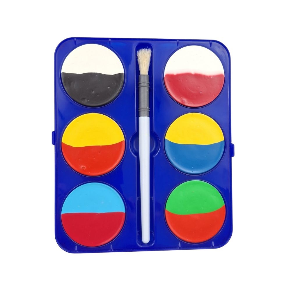 Toy Color - Watercolours Maxi - 6 Giant Dual Colour Tablets with Brush - 55mm Size - Image 2