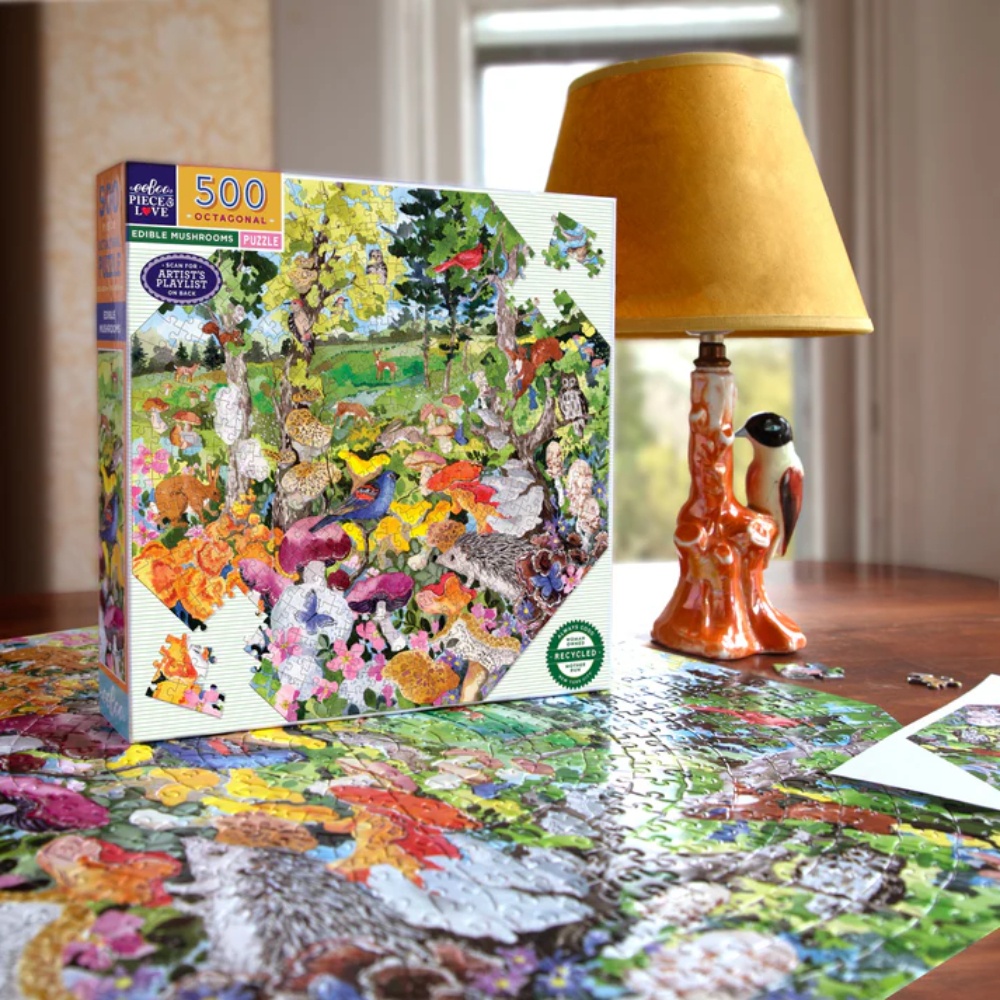 eeBoo - Edible Mushrooms 500 Piece Octagonal Puzzle - Image 4