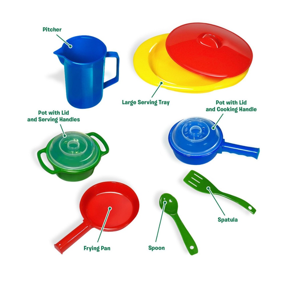 Greenbean - Pretend & Play Kitchen Set - 10pcs - Image 2