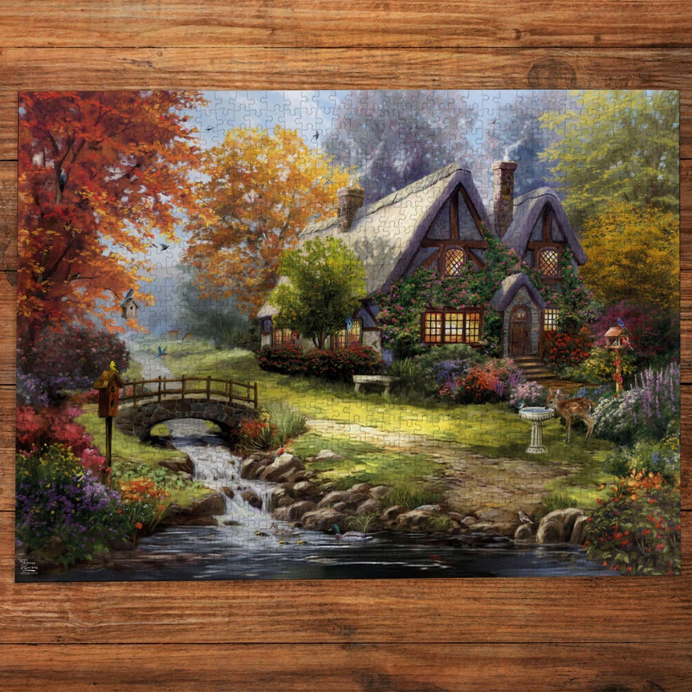 Gibsons - Thomas Kinkade: Birdsong Cottage - 1000 Piece Jigsaw Puzzle - Image 3