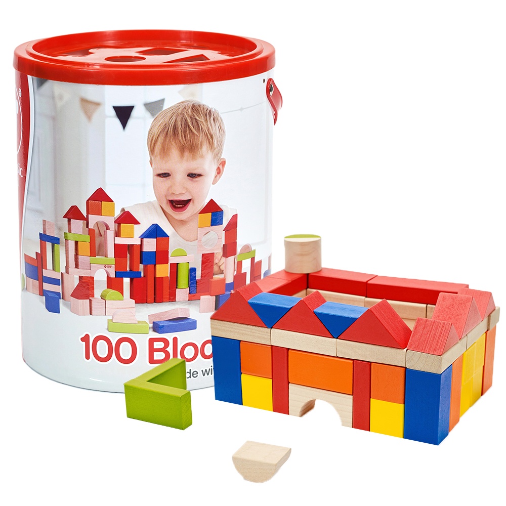 Classic World - Wooden Building Blocks with Sorting Lid - 100pcs - Image 6
