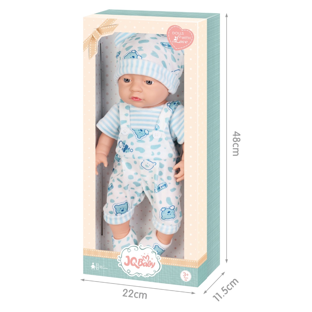 Baby Doll with Blue Clothing & Accessories - Vinyl Body - 40cm - Image 3