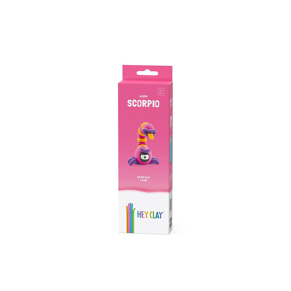 Hey Clay - Modelling Air-Dry Clay with Fun Interactive App - Scorpio, series Aliens, 3 cans - Image 5