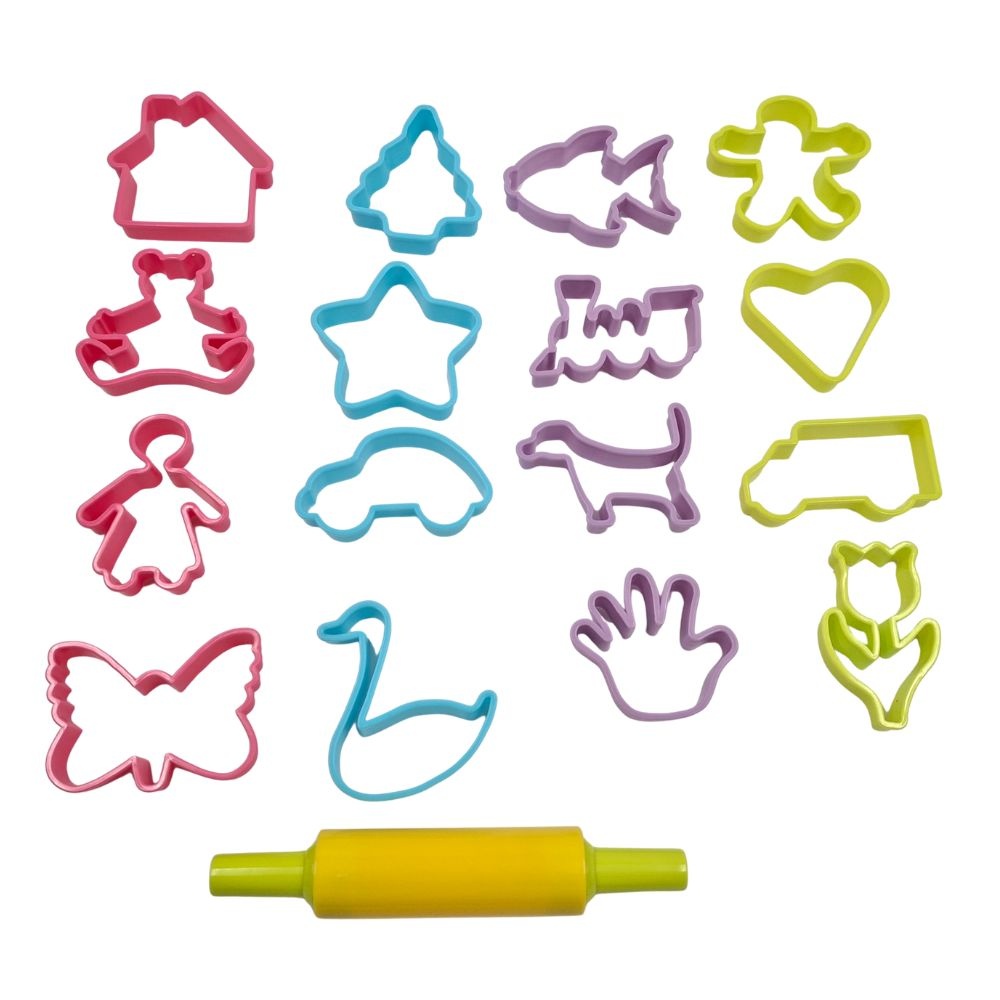 Greenbean - Large Cookie Cutter & Rolling Pin Set - Pastel - 17pcs - Image 4