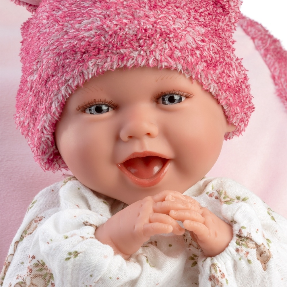 Llorens - Baby Girl Doll with Laughing Mechanism, Outfit & Pink Cushion: Mimi - 42cm - Image 6