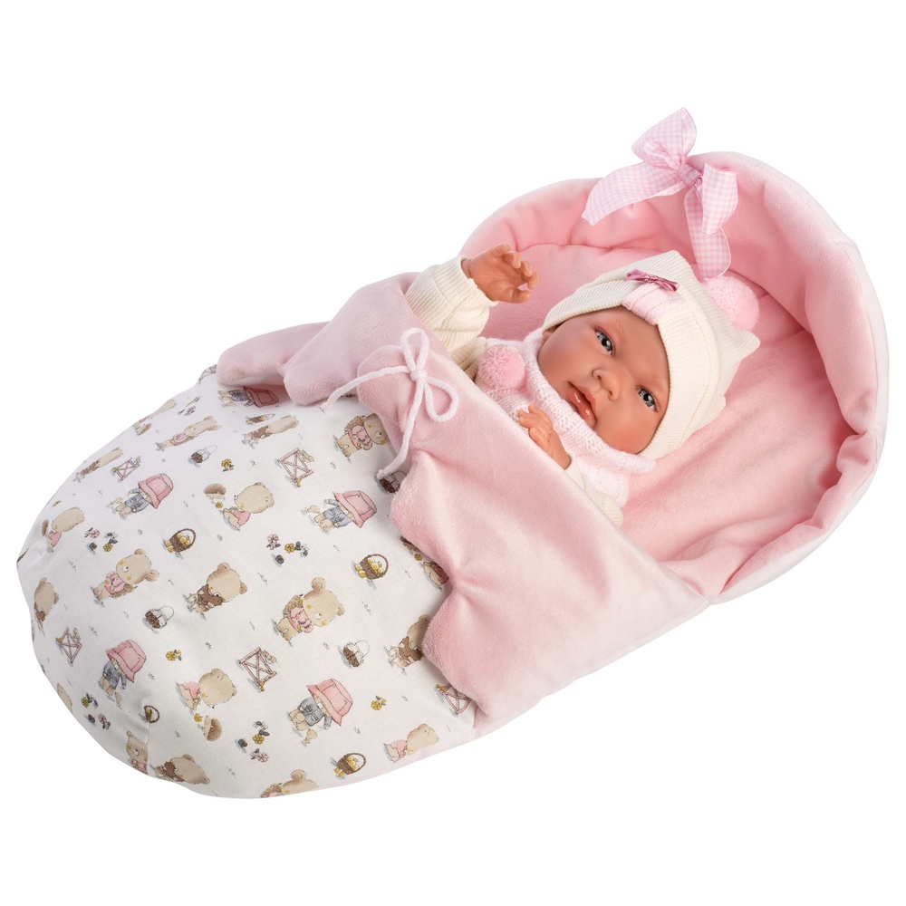 Llorens - Anatomically Correct Baby Girl Doll with Outfit & Sleeping-Bag: Nica - 40cm - Image 4