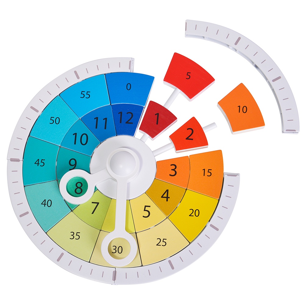 Classic World - Blocks Clock - Number Puzzle - 15pcs