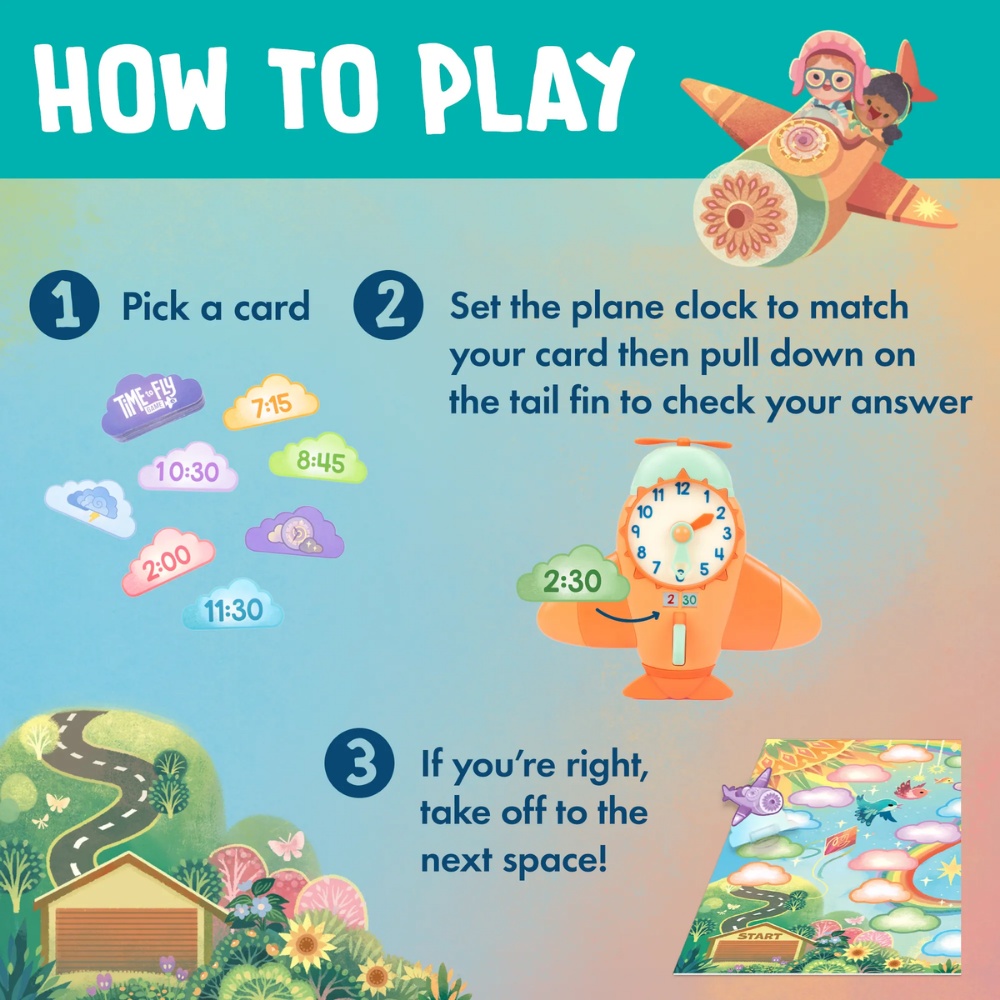 Educational Insights Time to Fly: Telling Time Learning Board Game for Kids - Image 3