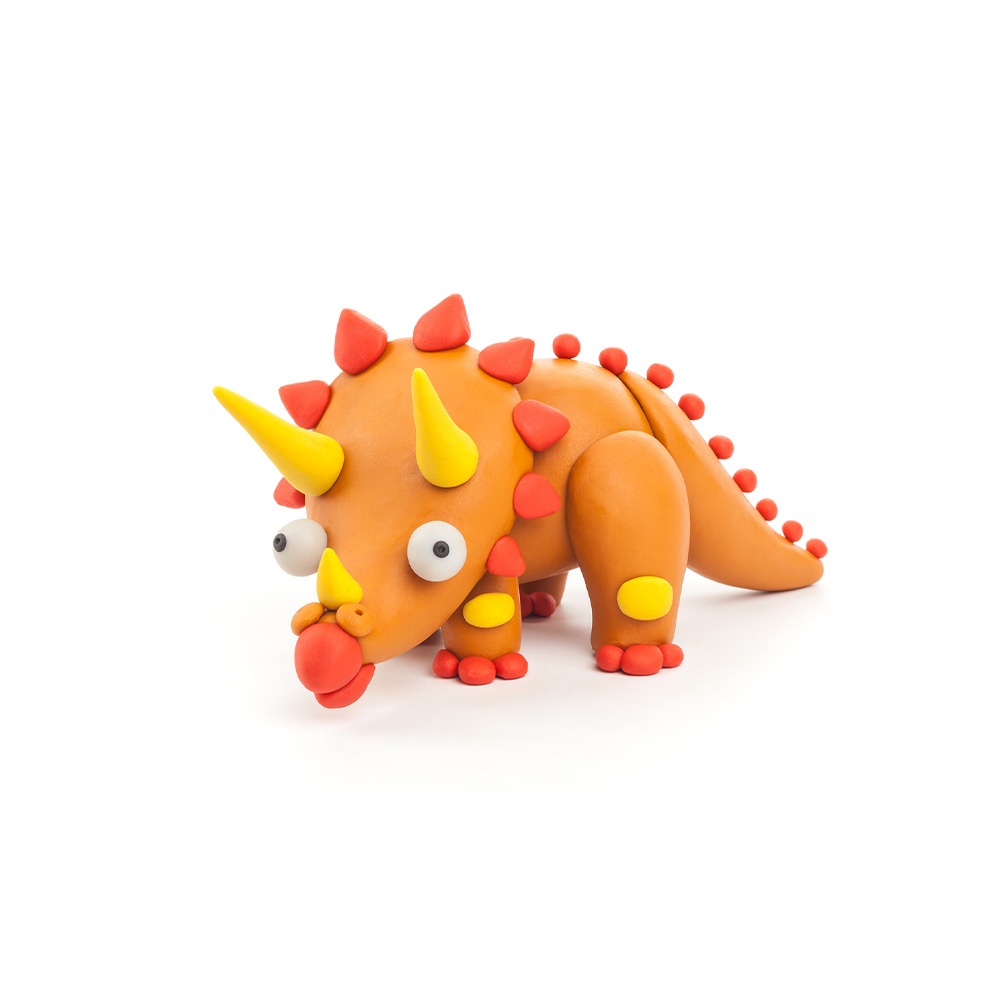 Hey Clay - Modelling Air-Dry Clay with Fun Interactive App - Triceratops, series Dinos, 3 cans - Image 3
