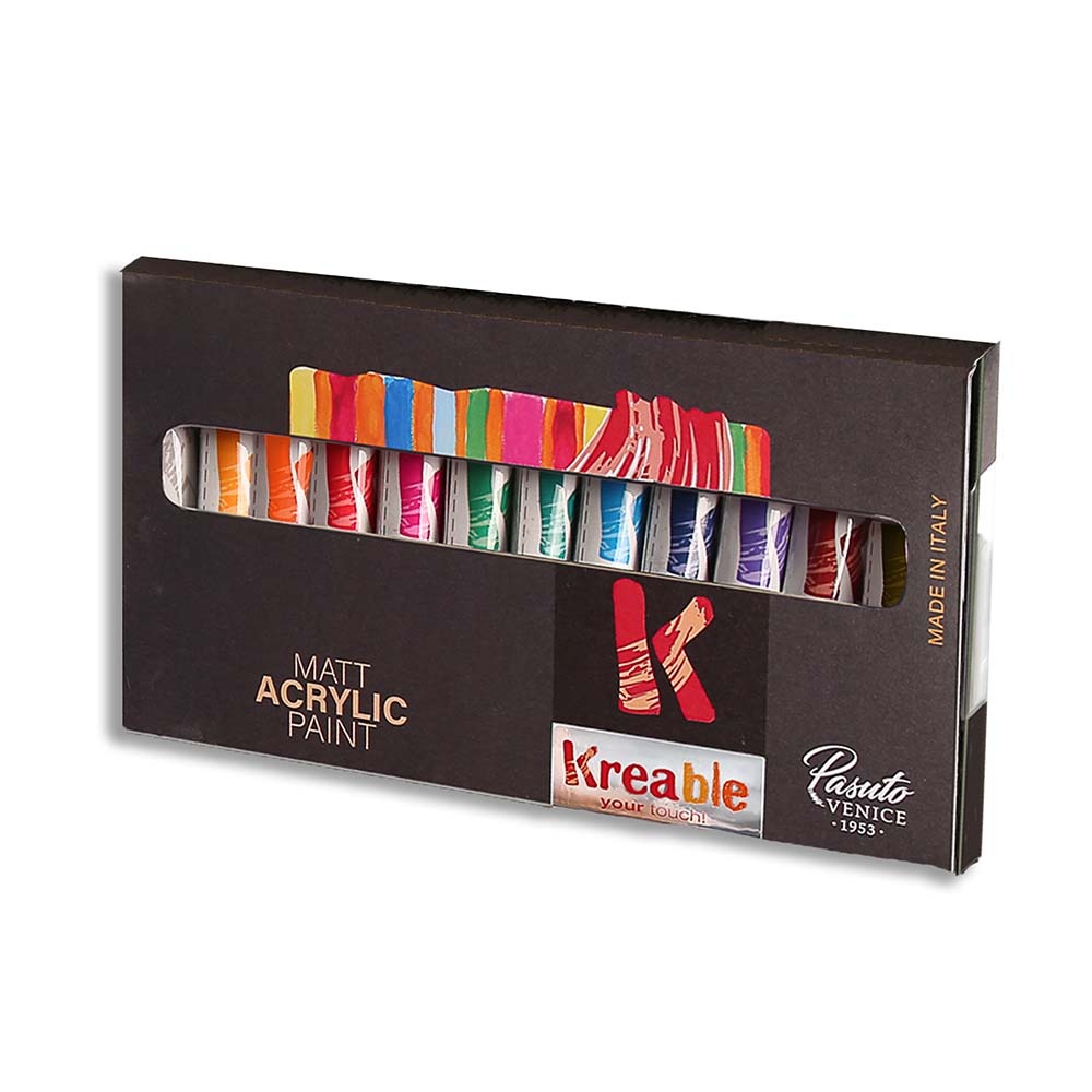 Toy Color Kreable - Matt Acrylic Paint Tubes Set 12 x 12ml - Non-Toxic Water-Based Art Paint - Image 3