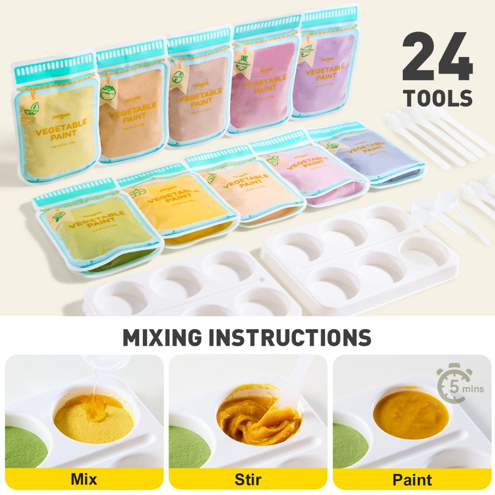 Jar Meló - Baby Safe Vegetable Powder Finger Paint - 10 Colours - Image 3