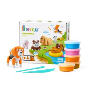 Hey Clay - Modelling Air-Dry Clay with Fun Interactive App - Dog Buddies, 15 cans