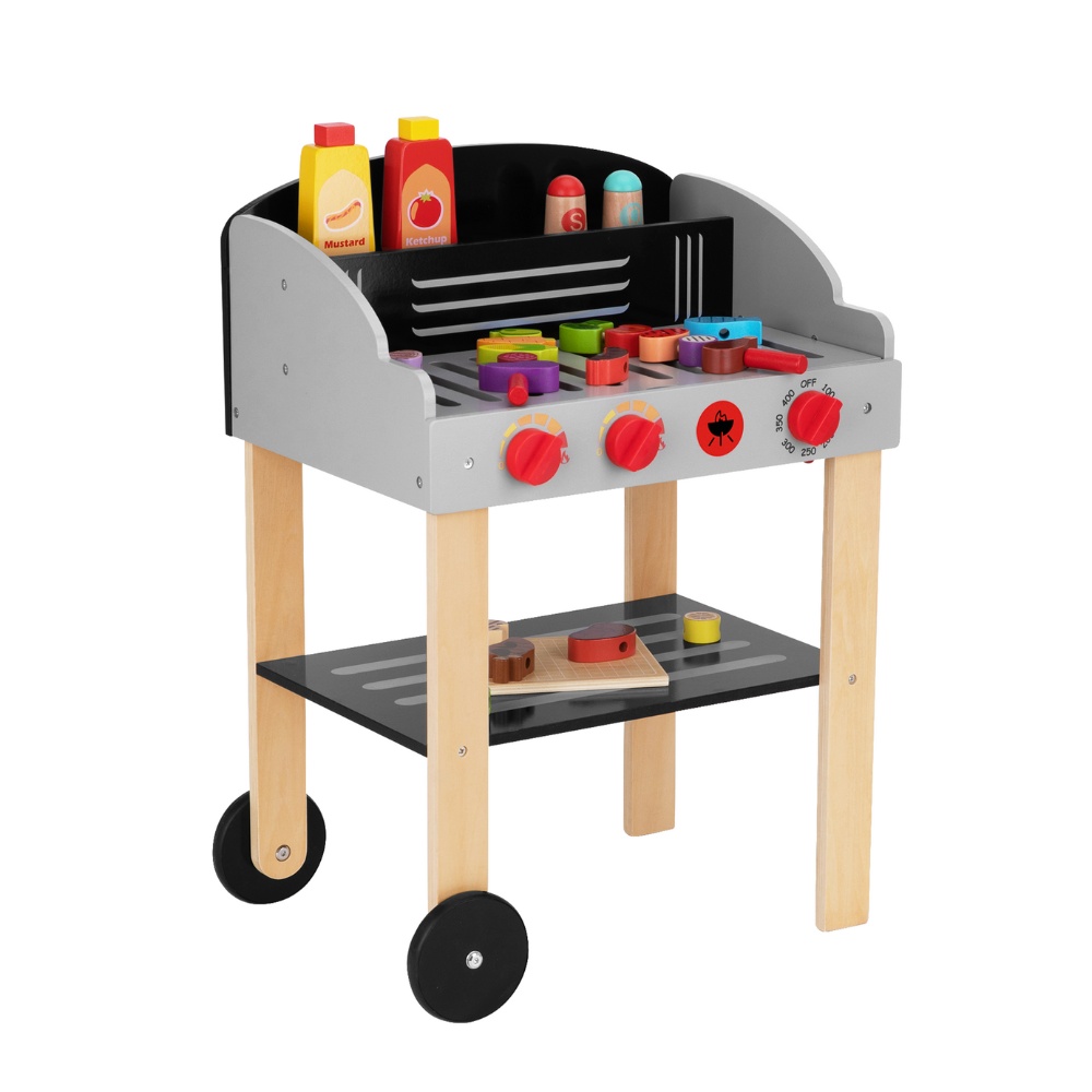 TookyToy - Pretend Play Wooden Braai Grill Toy Set - Image 6