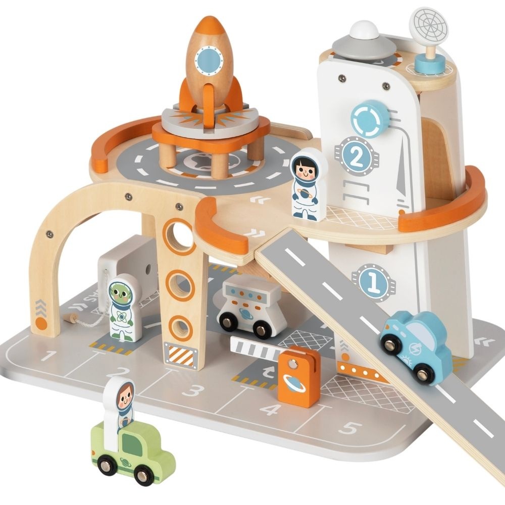 TookyToy - Pretend Play Wooden Space Station Toy Set - 14 Pieces - Image 5