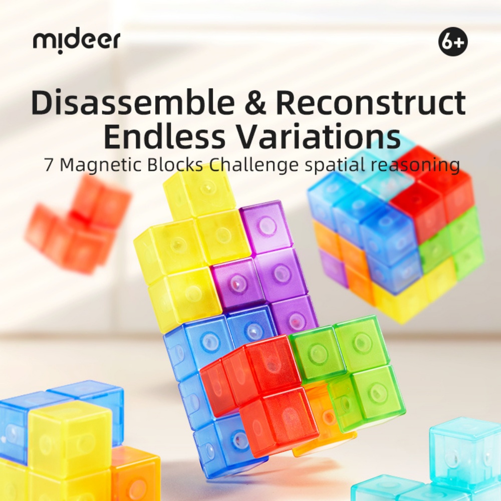 Mideer - Magnetic Cube Building Blocks - Kids Geometry Game 54 Activity Cards - Image 4
