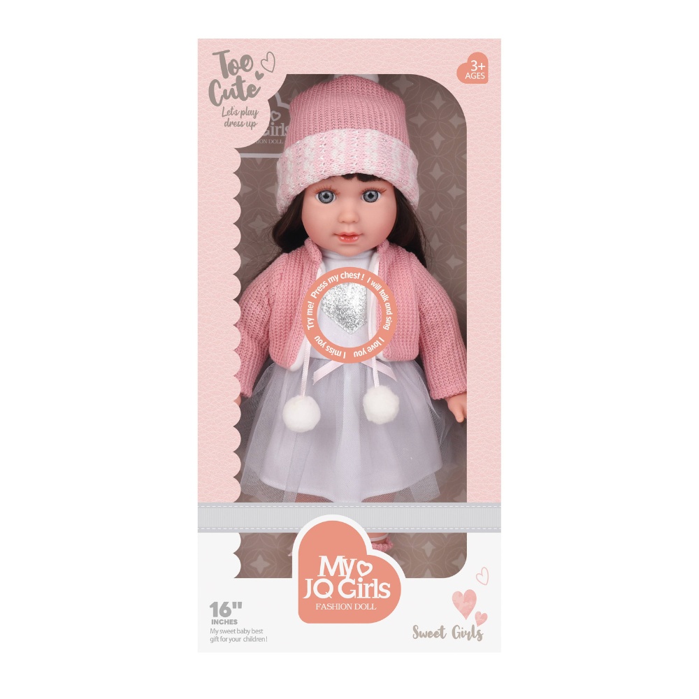 Fashion Doll with Sound - Esther - Dress, Beanie & Shoes - 40cm-** - Image 5