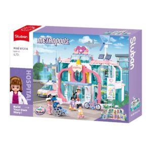Sluban Building Set: Metropolis Pull Back - Dream City Hospital - 668 Pieces
