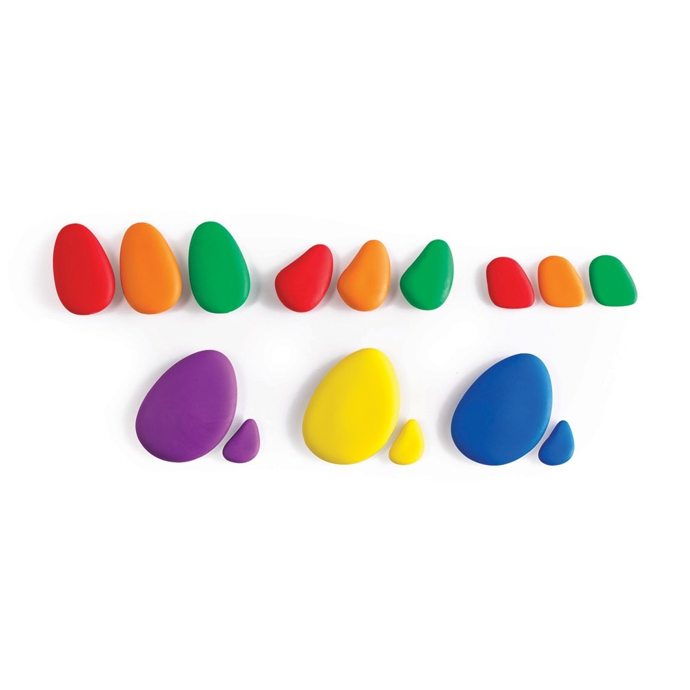 EDX Education - Rainbow Pebbles - 6 Colours 6 Sizes - 36pcs - Polybag - Image 5