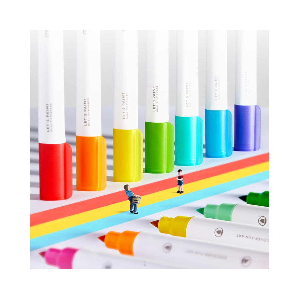 Mideer - Translucent Dual Tip Markers 6 Colours - Fine & Broad Tips - Image 2