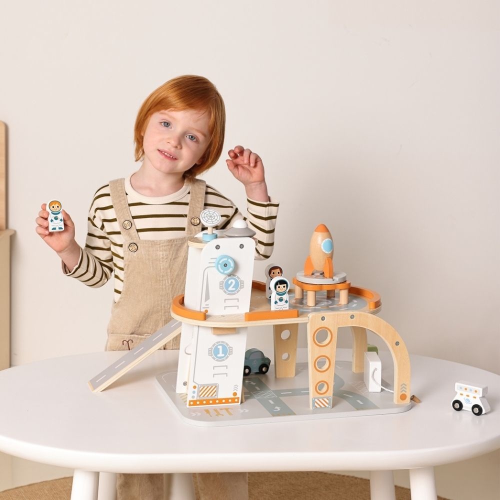 TookyToy - Pretend Play Wooden Space Station Toy Set - 14 Pieces - Image 4