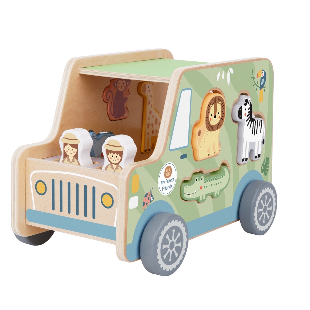 TookyToy - My Animal Friends - Safari Jeep Shape Sorting Toy 8pcs - Image 4