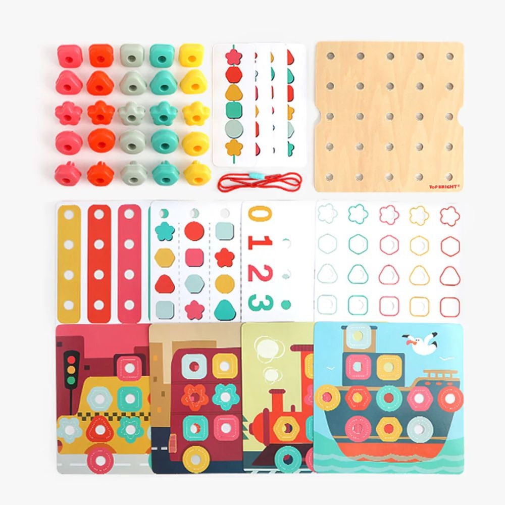 TopBright - Fine Motor Skills Set - Lacing Stacking Peg Activity for Kids - Image 3