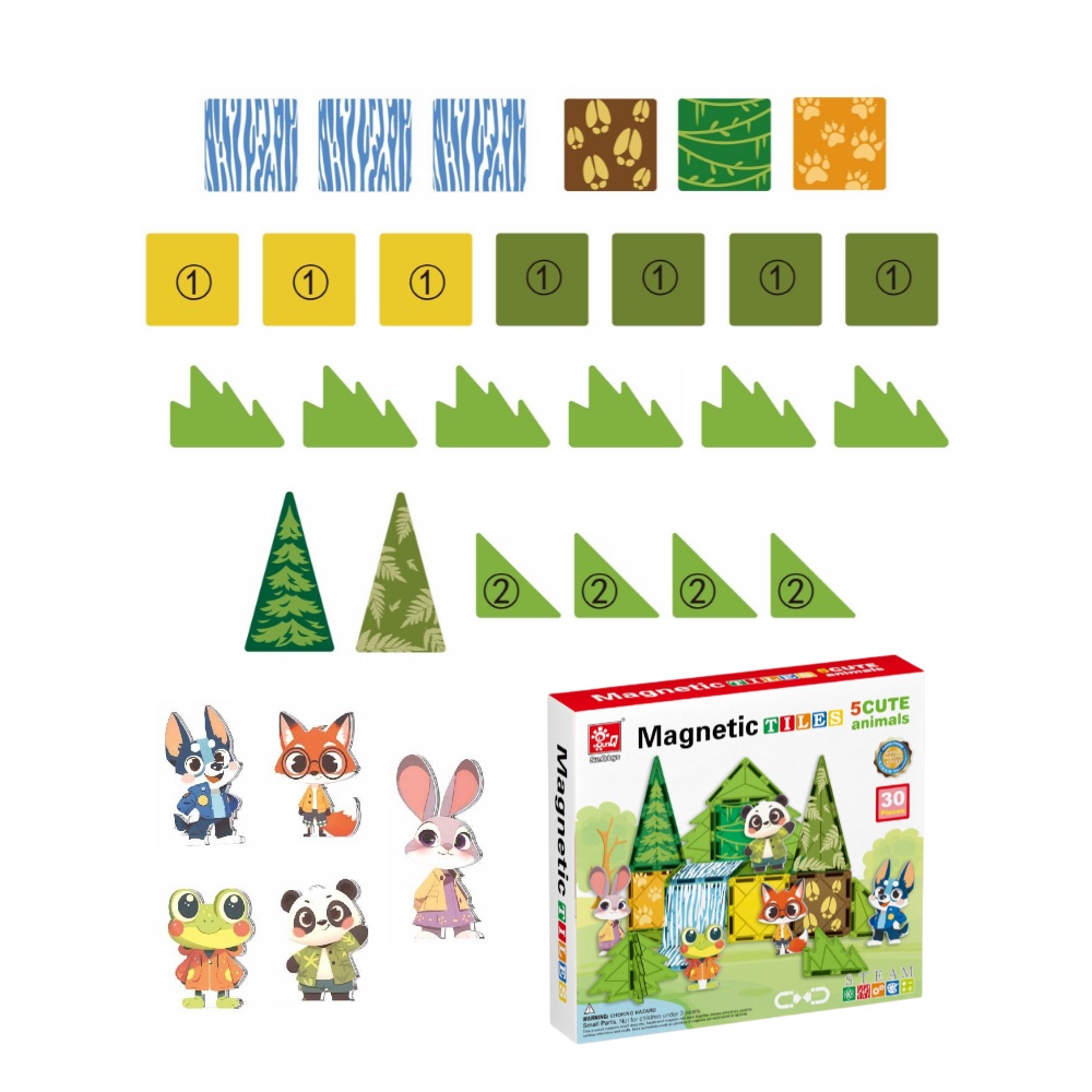 Magnetic Tiles - Cute Animals Set - 30 Pieces - Image 6