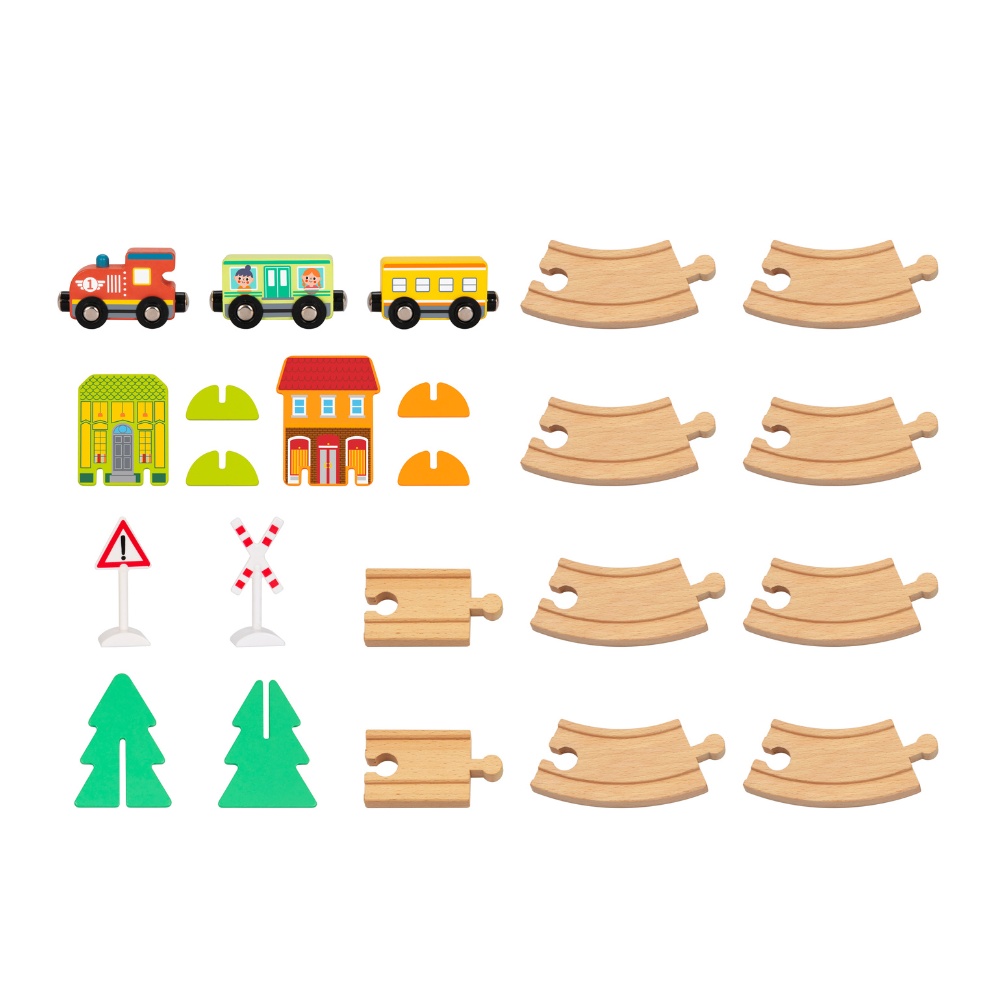 hi Pando - Magnetic Train Set - City Themed - 23pcs - Image 3