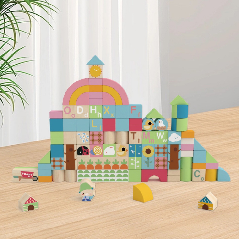 Classic World - Play & Learn - Rainbow Garden Set - 100pcs - Image 2