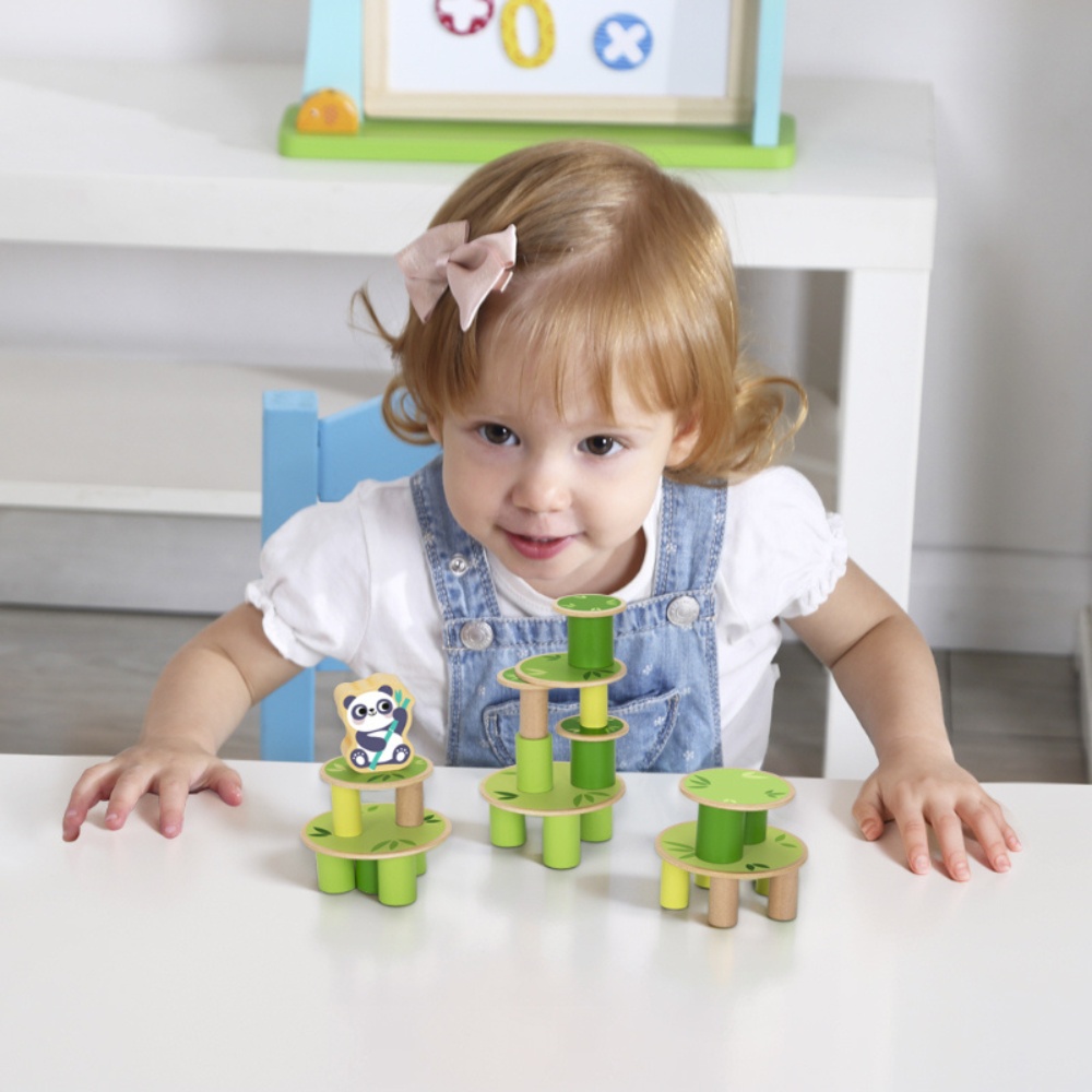 hi Pando - Timber Tumble - 2-in-1 Wooden Bamboo Balancing Game - 33pcs - Image 3