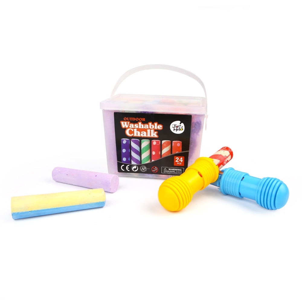 Jar Meló - Jumbo Sidewalk Chalk with Holders - 24 Colour Washable Kit - Image 6