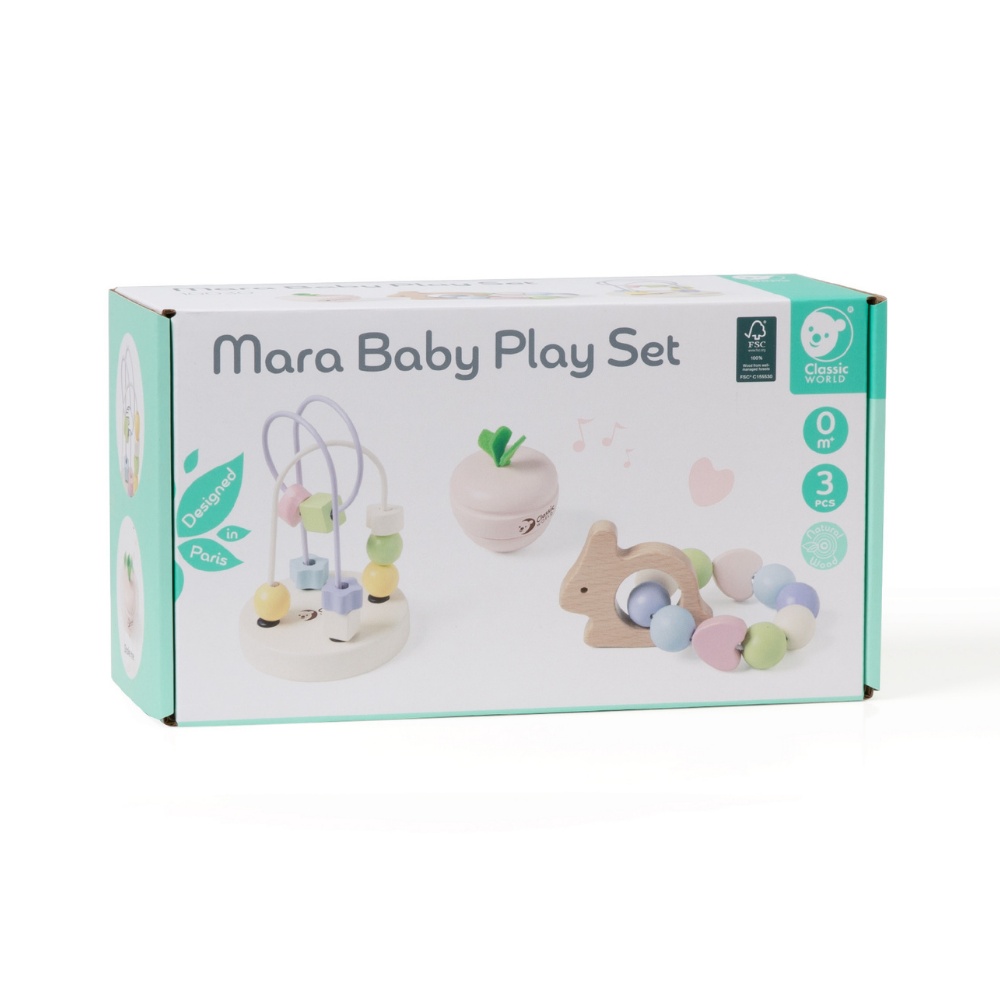 Classic World - Mara Baby Play Set with Bead Maze, Rattle and Lacing Beads - 3 Pieces - Image 8