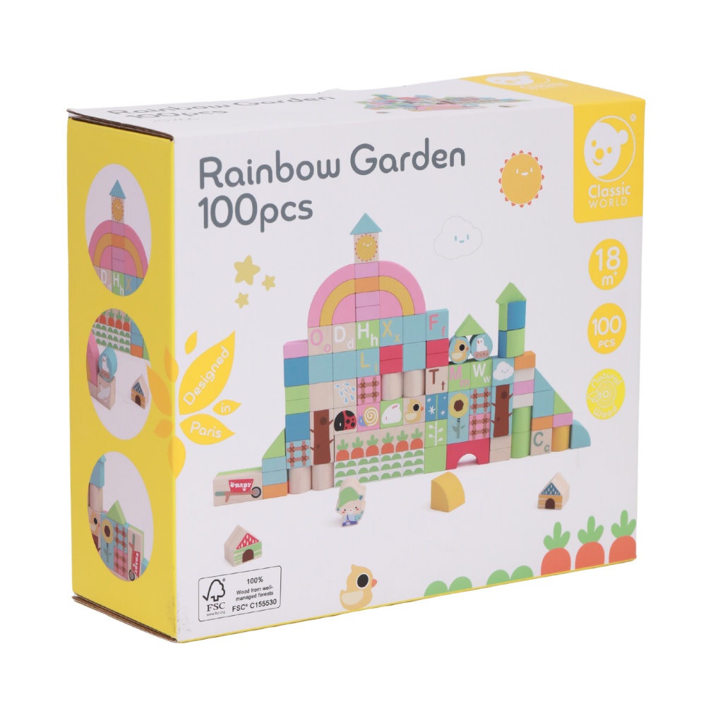 Classic World - Play & Learn - Rainbow Garden Set - 100pcs - Image 4