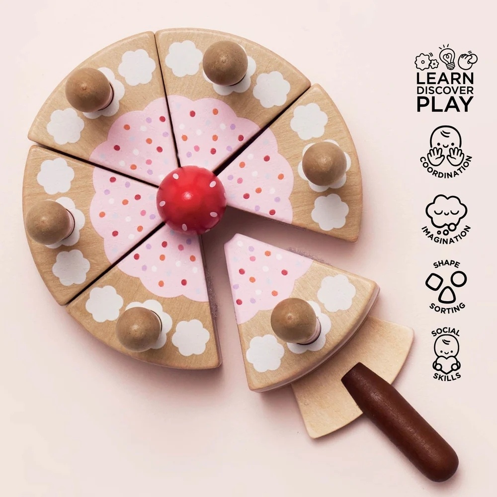 Le Toy Van - Sliceable Birthday Cake & Candles - 14pcs - Image 2