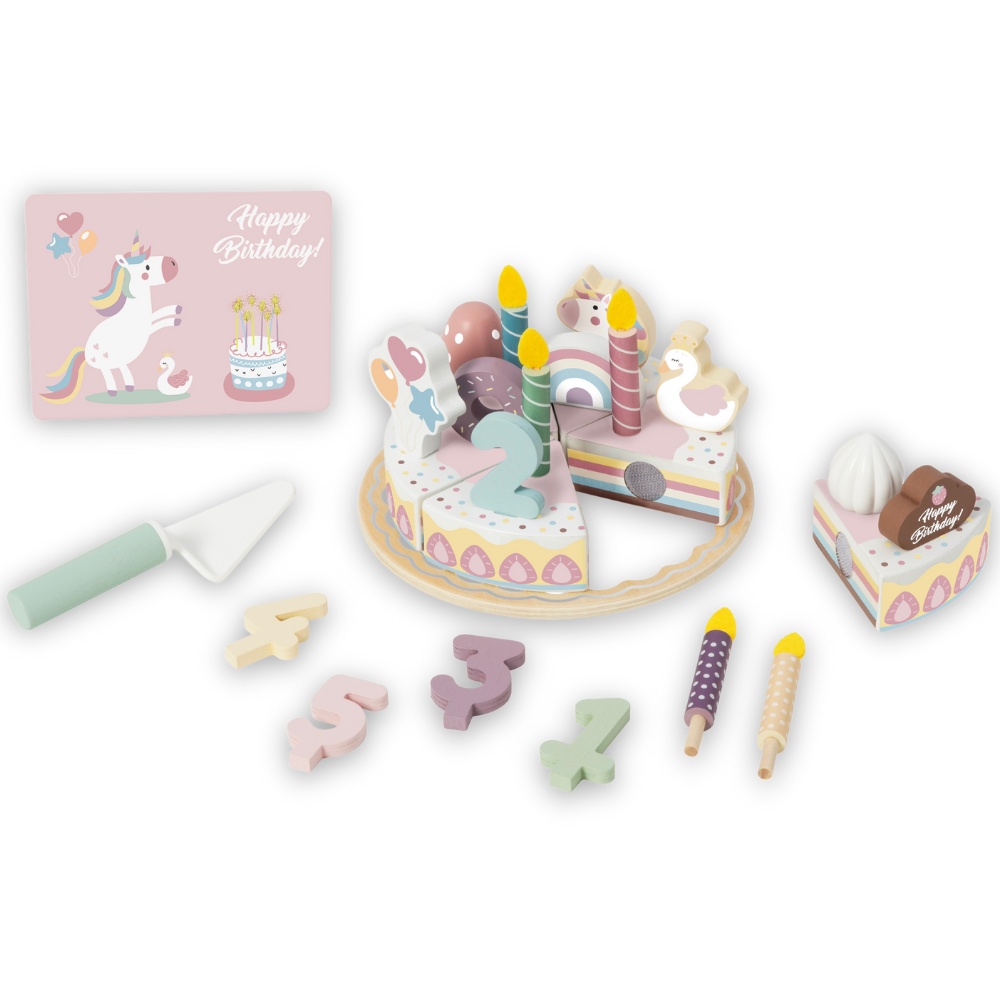 TookyToy - Pretend Play Rainbow Birthday Cake Toy Set - Image 3