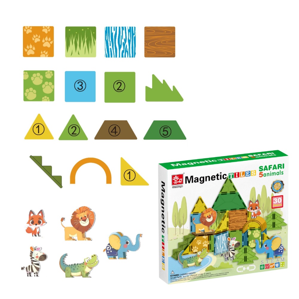 Magnetic Tiles - Wild Animal Set - 30 Pieces - Image 6
