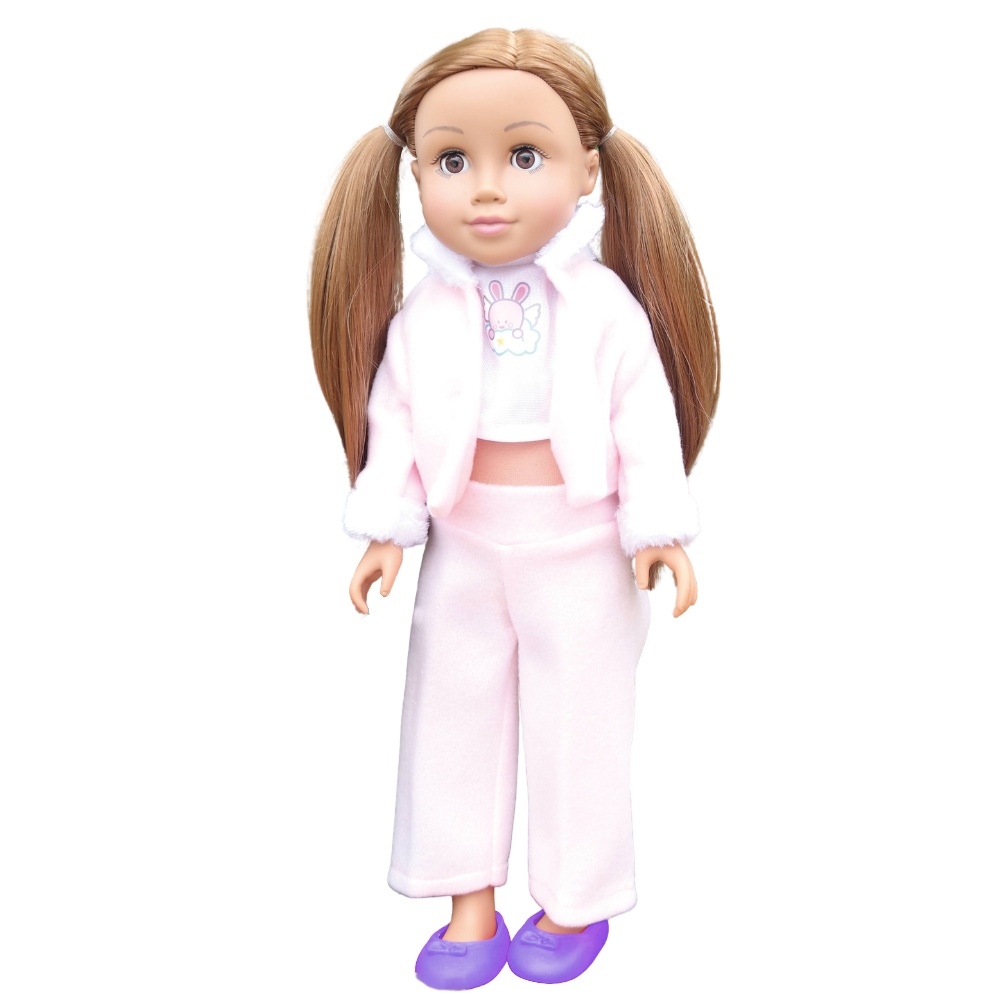 Fashion Doll - Brown Hair, Clothes & Ballerina Flats - 46cm-** - Image 2