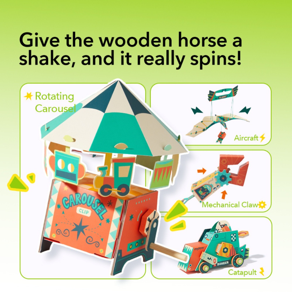 Mideer - DIY Kids Science Kit - Mechanics: Build Your Own Moving Models - Image 3