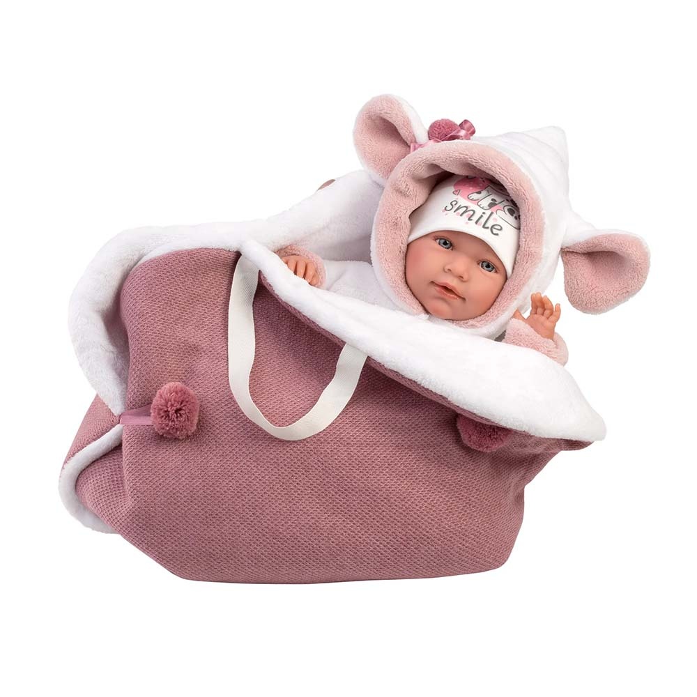 Llorens - Baby Girl Doll with Crying Mechanism, Clothing & Carrycot: Mimi - 42cm - Image 6