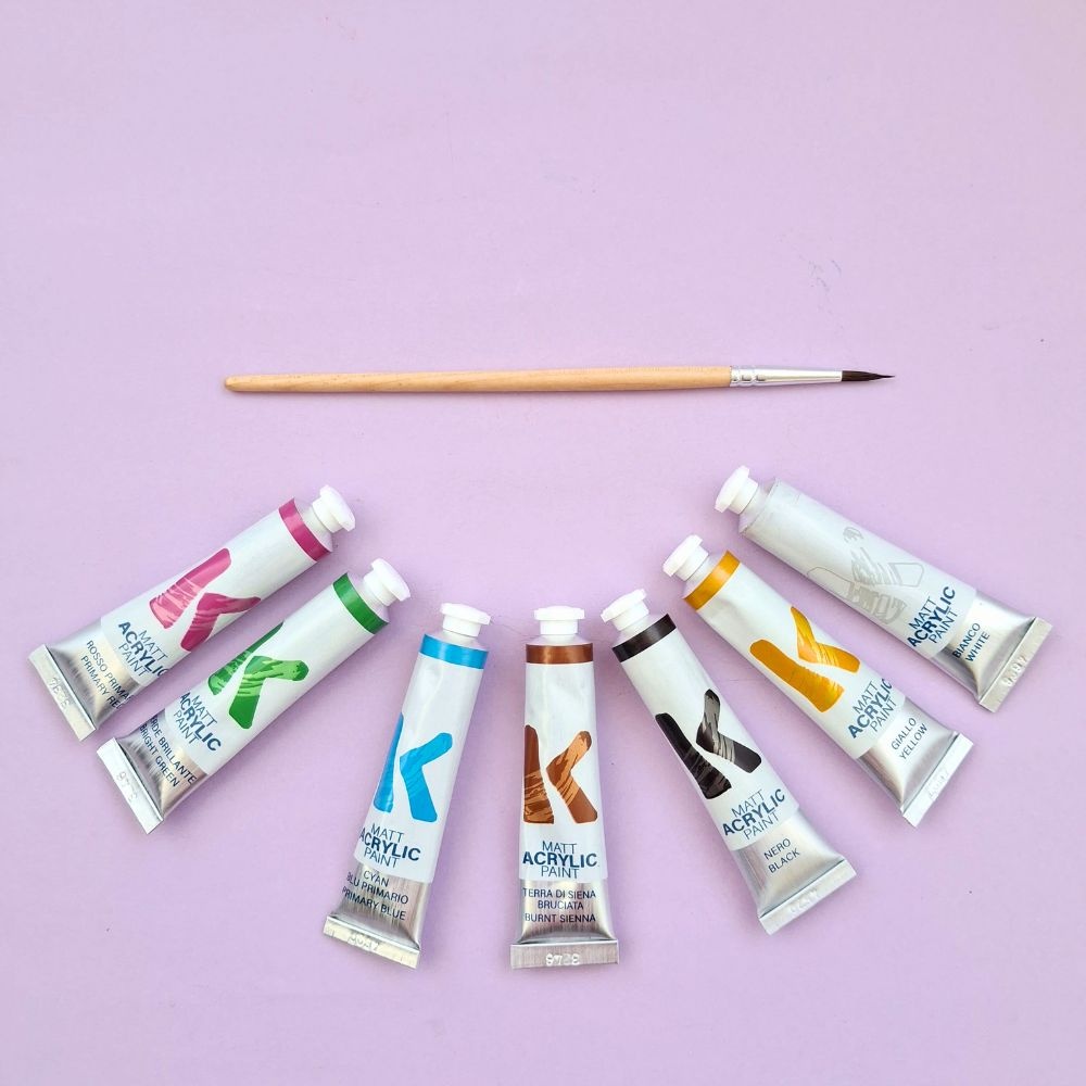 Toy Color Kreable - Matt Acrylic Paint Tubes Set 7 x 12ml - Non-Toxic Water-Based Art Paint in Plastic Storage Box - Image 6