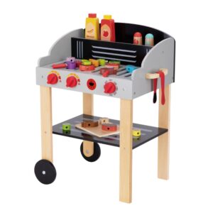 TookyToy - Pretend Play Wooden Braai Grill Toy Set