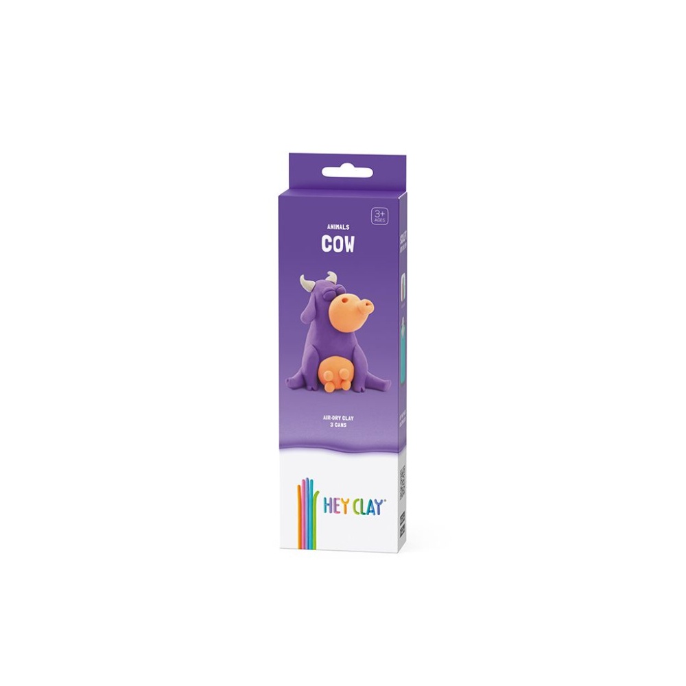 Hey Clay - Modelling Air-Dry Clay with Fun Interactive App - Cow, series Animals, 3 cans - Image 6