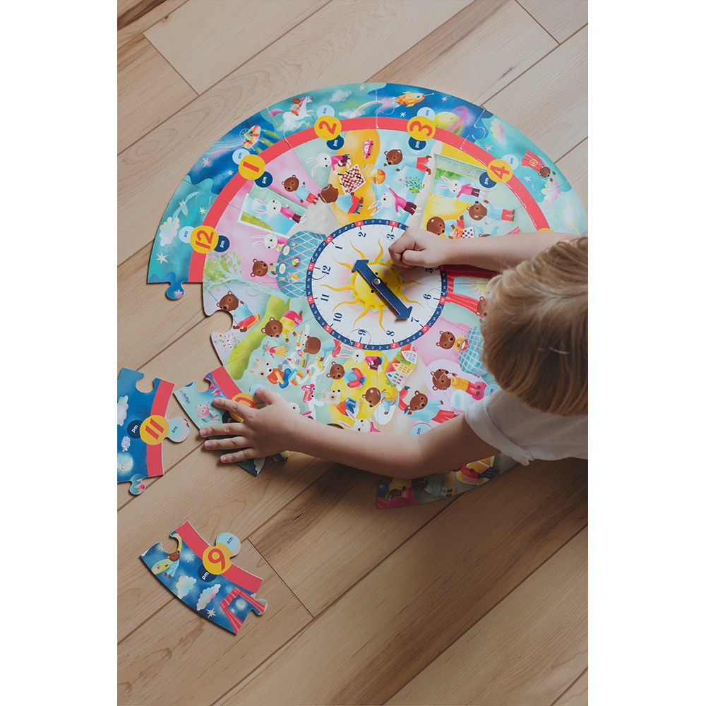 eeBoo - Around the Clock Giant - Floor Puzzle for Kids: 25 Pieces - Image 3