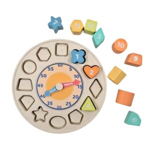 Mingli Toys - Clock Shape Sorter Puzzle - Eco-friendly Educational Toy - 13 Pieces