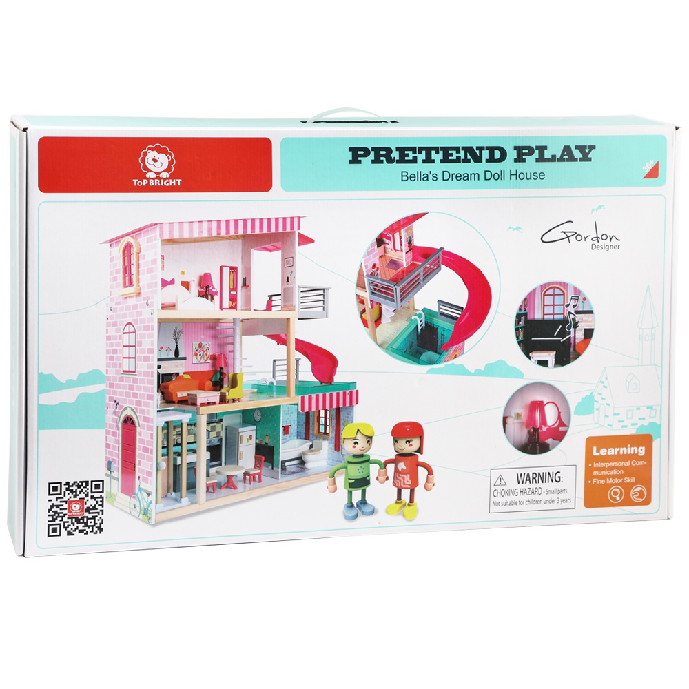 TopBright - Modern Doll House - Fully Furnished with Lights & Sounds - 80 x 25 x 75 cm - 20pcs-** - Image 9