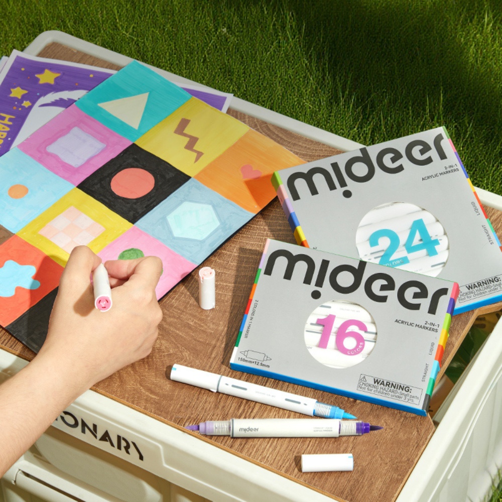 Mideer - Dual-Tip Acrylic Markers - 16 Colours - Image 3